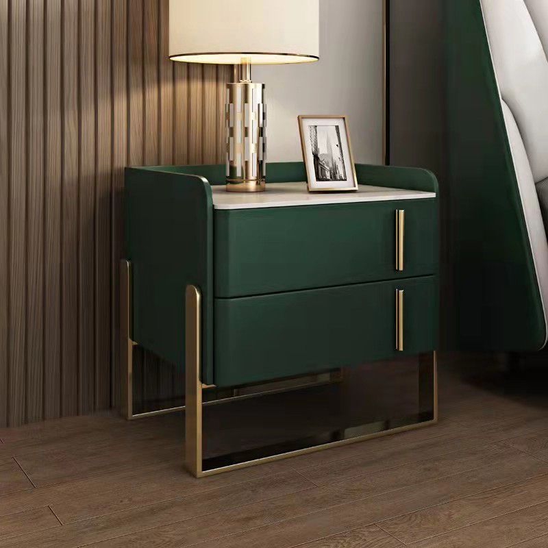 Modern Stone Top Night Stand de 19.68 "Alto 2 - Cajón Nightsand