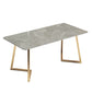 Modern White with Marble Counter Table Rectangle Dining Table for Kitchen Clearhalo 'Dining Tables & Seating' 'Dining Tables' 'dining_table' 'furn' 'furn_dining_table' 'Furniture' 'Kitchen & Dining Furniture' 1200x1200_ee2b6509-389f-4f59-aee6-12fe39d022bb