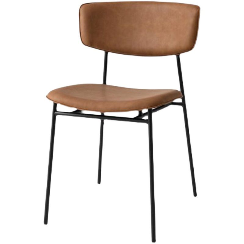 Leather Contemporary Restaurant Side Chair Open Dark Color Dining Chair Clearhalo ' kitchen&dining_furn' 'Dining Chairs' 'Dining Tables & Seating' 'dining_chair' 'furn' 'furn_dining_chair' 'Furniture' 'furniture_dining_chair' 'Kitchen & Dining Furniture' 'kitchen' 1200x1200_ee2e64c6-be43-447e-be2f-3170ac4284d7