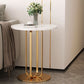 Modernistic Metallic Pedestal End Table MetalRound Slate Top Side End Table