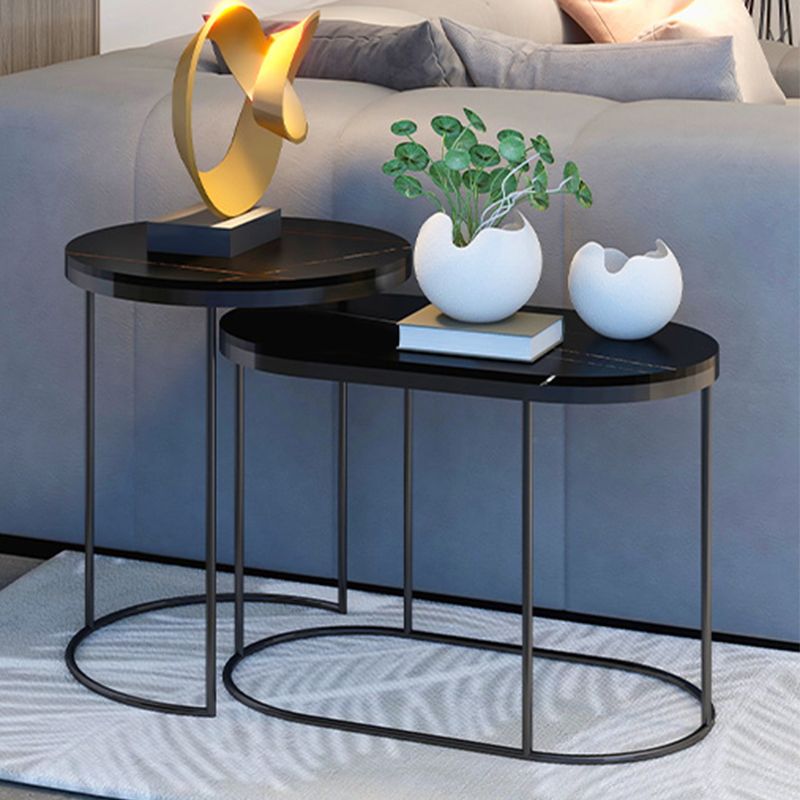Luxurious Stone Top End Table Metal Frame Sofa Side Accent Table Clearhalo 'Coffee & Accent Tables' 'End & Side Tables' 'end_side_tables' 'furn' 'furn_end_side_tables' 'Furniture' 'Living Room Furniture' 1200x1200_ee309685-a912-43f0-bd8e-bfc83f041c29