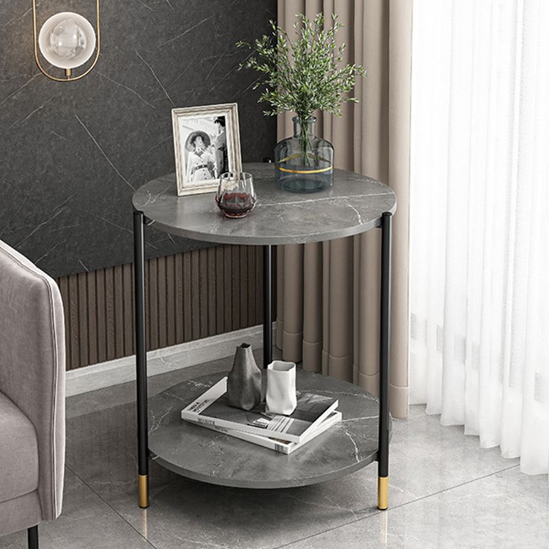Modern Slate and Metal Single Coffee Table Frame Round Glam Coffee Table Clearhalo 'Coffee & Accent Tables' 'Coffee Tables' 'coffee_tables' 'furn' 'furn_coffee_tables' 'Furniture' 'Living Room Furniture' 1200x1200_ee30f170-c462-4497-a8a7-94b49a6416cd