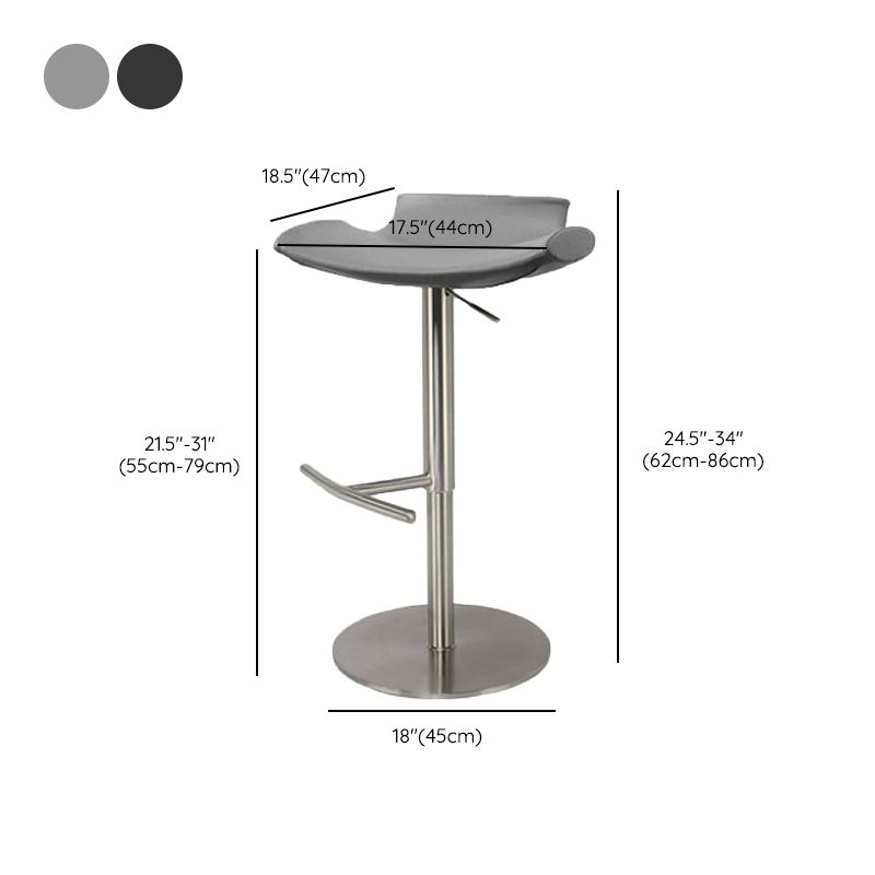 Contemporary Backless Dining Stool Adjustable Height Bar Stool with Footrest Clearhalo 'Bar Furniture' 'Bar Stools' 'bar_stools' 'furn' 'furn_bar_stools' 'Furniture' 'Kitchen & Dining Furniture' 1200x1200_ee3113ea-dc20-4fa0-ad58-b0c9a79764a9