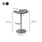 Contemporary Backless Dining Stool Adjustable Height Bar Stool with Footrest