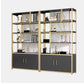 78.7"H Modern Style Bookcase Metal Open Back Bookshelf with Door for Home Office