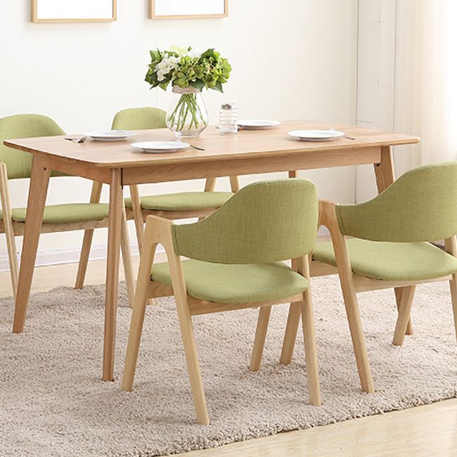 Modern Dining Armchair Upholstered Arm Chairs with Wood Legs (Set of 2) Clearhalo ' kitchen&dining_furn' 'Dining Chairs' 'Dining Tables & Seating' 'dining_chair' 'furn' 'furn_dining_chair' 'Furniture' 'furniture_dining_chair' 'Kitchen & Dining Furniture' 'kitchen' 1200x1200_ee322bb9-f26f-46f0-907d-6ead39b32d4b