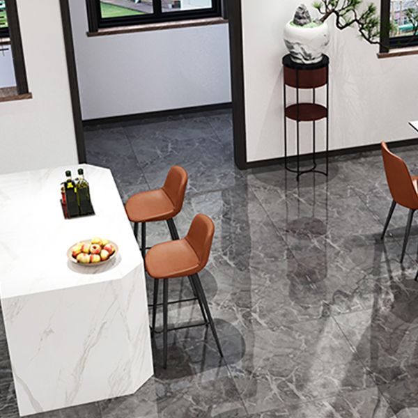 Lederen barkruk moderne rugleuning kruk voor bristol met metalen benen