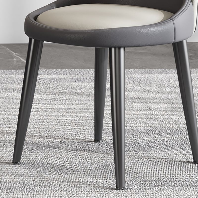 Modern Style Side Chair Indoor Solid Back Metal Upholstered Dining Room Chair (Set of 2) Clearhalo ' kitchen&dining_furn' 'Dining Chairs' 'Dining Tables & Seating' 'dining_chair' 'furn' 'furn_dining_chair' 'Furniture' 'furniture_dining_chair' 'Kitchen & Dining Furniture' 'kitchen' 1200x1200_ee34fc76-97fe-4949-8593-22f77bb2c301