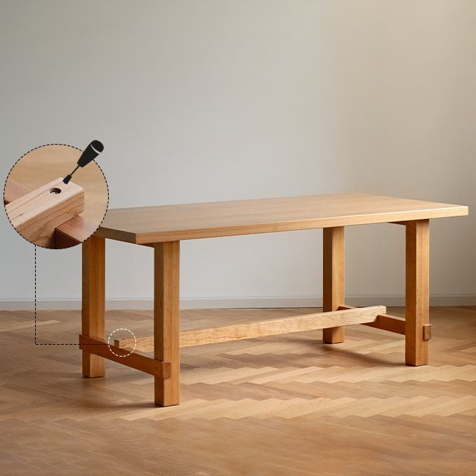 Rectangle Table Dining Table Simplicity Dinner Room Solid Wood Table with 4 Legs Base Clearhalo ' dining_table' 'Dining Tables & Seating' 'Dining Tables' 'furn' 'furn_dining_table' 'Furniture' 'furniture_dining_table' 'Kitchen & Dining Furniture' 'kitchen&dining_furn' 'kitchen' 'kitchen_dining_table' 1200x1200_ee3601de-15c7-45f0-a137-0413987f76f5