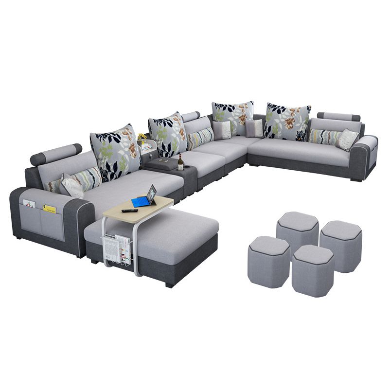 Contemporary 6-seater Modular Sectional with Storage for Living Room