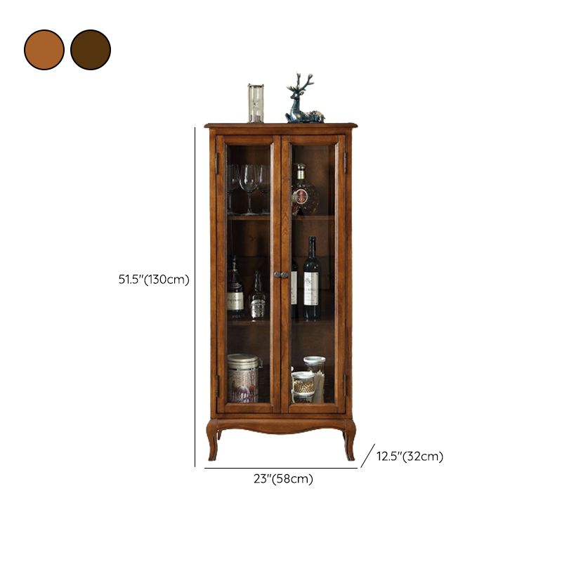Traditional Rubberwood Display Stand Glass Doors Display Cabinet for Living Room Clearhalo 'Display & China Cabinets' 'display_china_cabinets' 'furn' 'furn_display_china_cabinets' 'Furniture' 'Kitchen & Dining Furniture' 1200x1200_ee3b0b99-f0da-484a-9f70-ef6f0871223a