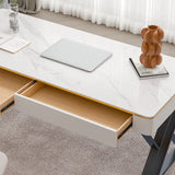 Glam Curved Office Desk Antique Finish Computer Desk with 2 Storage Drawers Clearhalo 'furn' 'furn_office_desk' 'Furniture' 'Office Desks' 'Office Furniture' 'office_desk' 1200x1200_ee3cd485-0484-441b-9dd5-f90880d2a56f