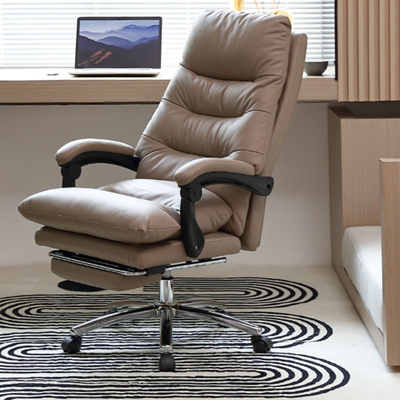 Modern Leather Desk Chair Adjustable Seat Height Padded Arms Office Chair with Wheels Clearhalo 'furn' 'furn_office_chair' 'Furniture' 'Office Chairs' 'Office Furniture' 'office_chair' 1200x1200_ee3fbccc-0cc4-488a-831c-42737d85c2fd