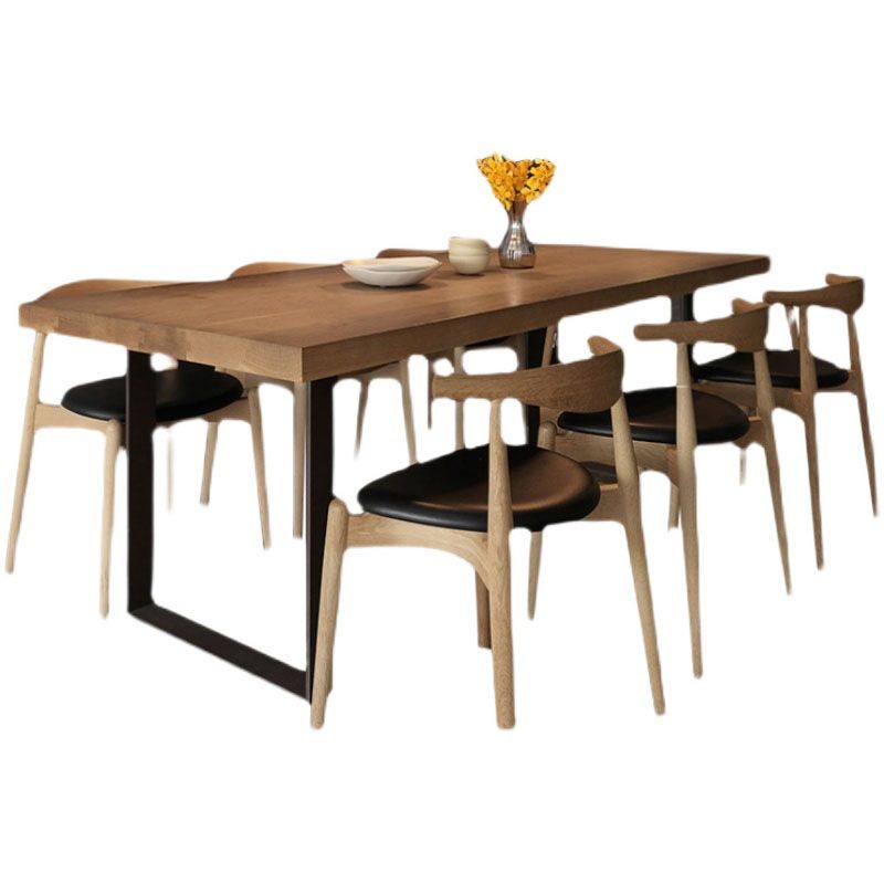 Industrial Style Dining Table Solid Wood Table for Home Kitchen Clearhalo 'Dining Tables & Seating' 'Dining Tables' 'dining_table' 'furn' 'furn_dining_table' 'Furniture' 'Kitchen & Dining Furniture' 1200x1200_ee4040c0-4829-4c46-9ae4-a97cc554c739
