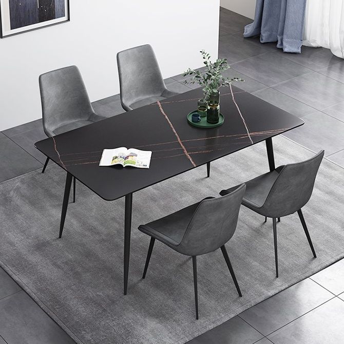 Stone Dining Room Collection Industrial Style Rectangle 4 Legs Dining Table Clearhalo ' dining_table' 'Dining Tables & Seating' 'Dining Tables' 'furn' 'furn_dining_table' 'Furniture' 'furniture_dining_table' 'Kitchen & Dining Furniture' 'kitchen&dining_furn' 'kitchen' 'kitchen_dining_table' 1200x1200_ee4152cd-854a-40eb-865a-79e6a4bf701f