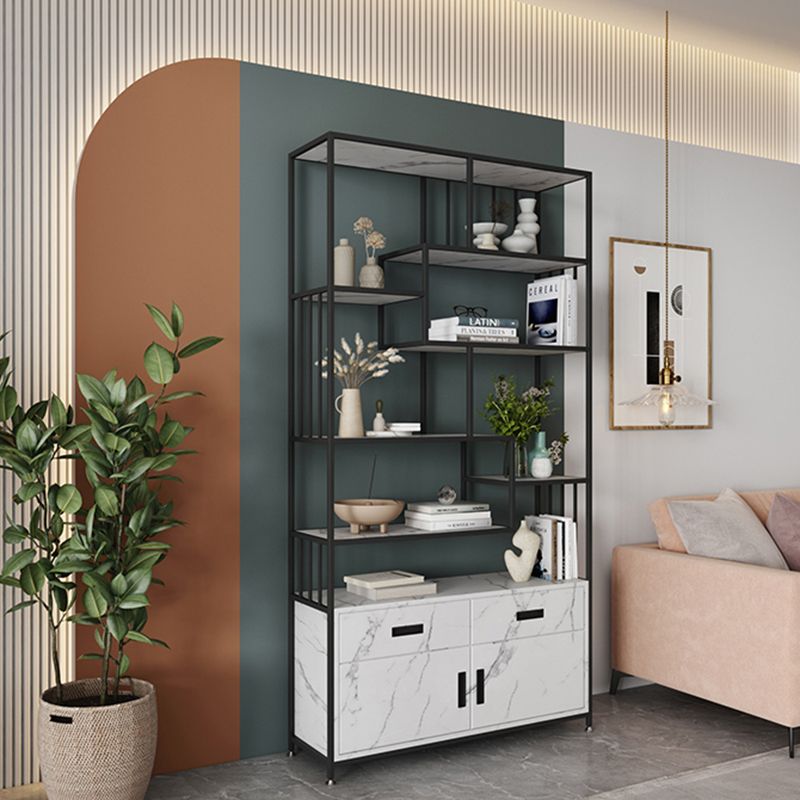 Glam Shelf Bookcase Open Back Metal Book Shelf for Study Room Clearhalo 'Bookcases' 'furn' 'furn_bookcases' 'Furniture' 'Office Furniture' 1200x1200_ee42ffc9-d25d-4ab3-a82b-6bfd6e3d935c