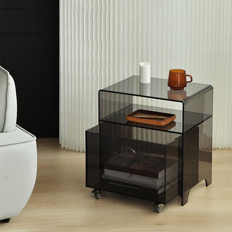 Tavolo d'angolo contemporaneo da 12 "tavolo acrilico con archiviazione