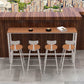 Ensemble de Table de Bar moderne 1/5 pièces, Table de comptoir rectangulaire en bois avec tabourets pour cour