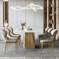 Glam Dining Table Set 1/2/5/7 Pcs Sintered Stone Dining Table with PU Leather Chairs
