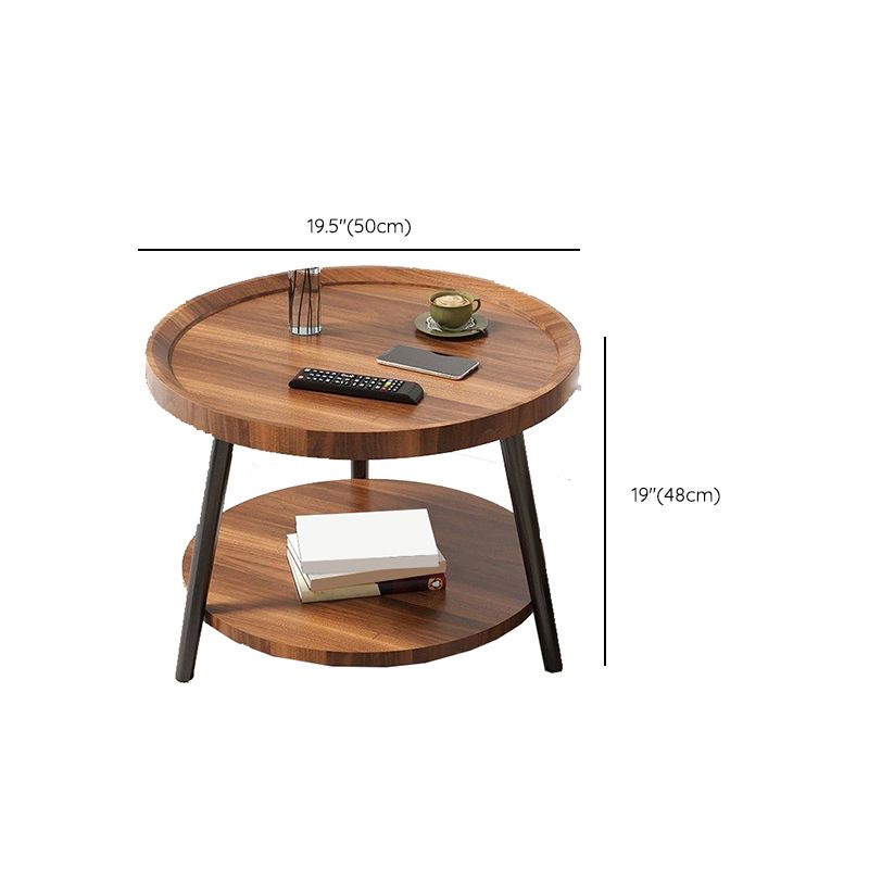 Wood Cocktail Table 3 Legs Modern Single Coffee Table with Shelf Clearhalo 'Coffee & Accent Tables' 'Coffee Tables' 'coffee_tables' 'furn' 'furn_coffee_tables' 'Furniture' 'Living Room Furniture' 1200x1200_ee493207-1ef5-495c-bcd0-513b578658ca