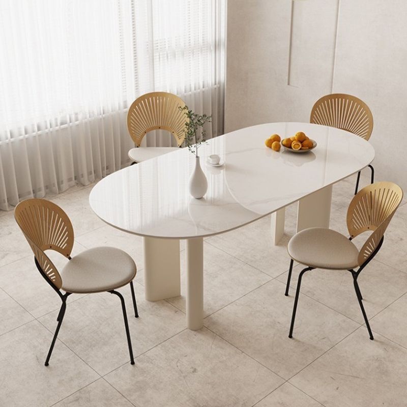 Modern Stone Dining Table with 4 Legs Dining Table for Dining Room Clearhalo 'Dining Tables & Seating' 'Dining Tables' 'dining_table' 'furn' 'furn_dining_table' 'Furniture' 'Kitchen & Dining Furniture' 1200x1200_ee493f89-d7c2-4e1e-9fcc-97d73b47c5d6