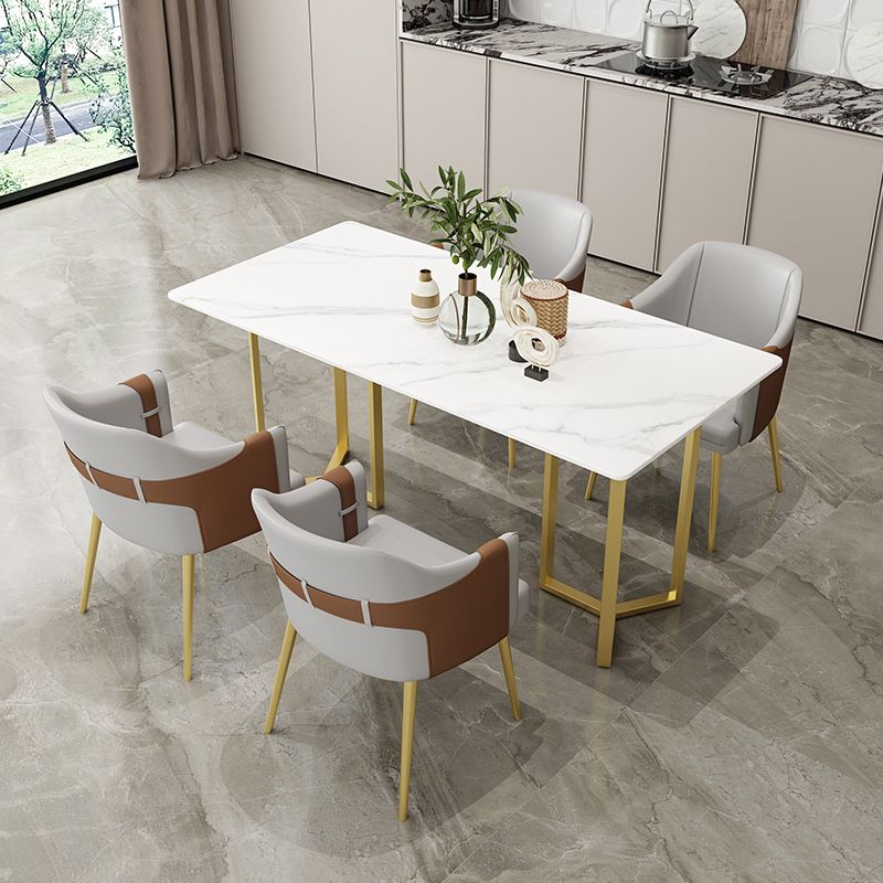 Nordic 1/4/5 Pieces Dining Set Sintered Stone Top Dining Table with Leather Chairs Clearhalo 'Dining Room Sets' 'Dining Tables & Seating' 'dining_room_set' 'furn' 'furn_dining_room_set' 'Furniture' 'furniture_dining_room_set' 'Kitchen & Dining Furniture' 'kitchen&dining_furn' 'kitchen' 1200x1200_ee4c1f3a-906f-4ef4-9d0c-6712408b115b