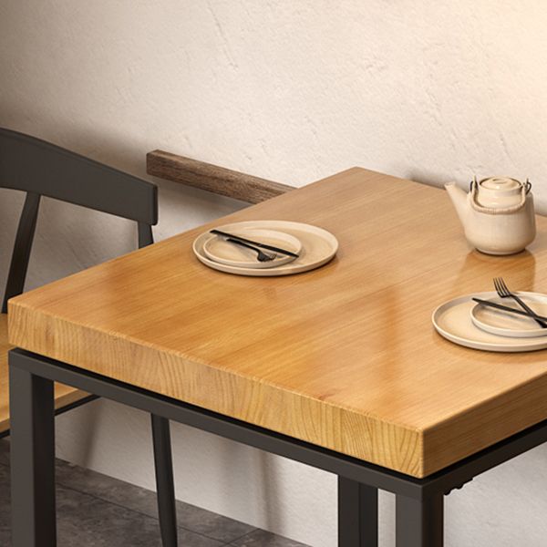 Metal Industrial Square Dining Table Pine Solid Wood Top Table with Trestle Base Clearhalo 'Dining Tables & Seating' 'Dining Tables' 'dining_table' 'furn' 'furn_dining_table' 'Furniture' 'Kitchen & Dining Furniture' 1200x1200_ee4f10c0-dc1b-4968-ae71-09bf17ce49a9