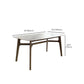 Mid-Century Dining Table with Brown Wood Frame Stone Top Dinette Table Clearhalo 'Dining Tables & Seating' 'Dining Tables' 'dining_table' 'furn' 'furn_dining_table' 'Furniture' 'Kitchen & Dining Furniture' 1200x1200_ee4f2a42-dd72-4813-8c2b-07f28c817b9b