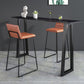 Black and Metal Base Table Rectangle Industrial Sintered Stone Bar Table Clearhalo 'Bar Furniture' 'Bar Tables' 'bar_tables' 'furn' 'furn_bar_tables' 'Furniture' 'Kitchen & Dining Furniture' 1200x1200_ee4fccce-d0c2-46a6-b81c-882e7fe20359