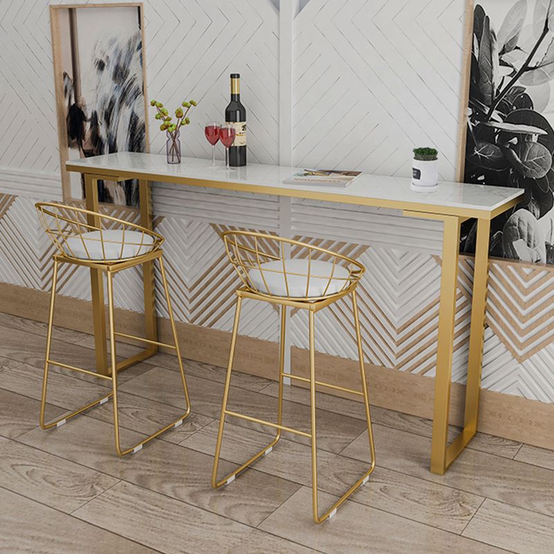Marble Top Bar Table Rectangle Contemporary Style Pub Table for Cafe Clearhalo 'Bar Furniture' 'Bar Tables' 'bar_tables' 'furn' 'furn_bar_tables' 'Furniture' 'Kitchen & Dining Furniture' 1200x1200_ee503a94-cf0c-4b12-a618-86ead632c825