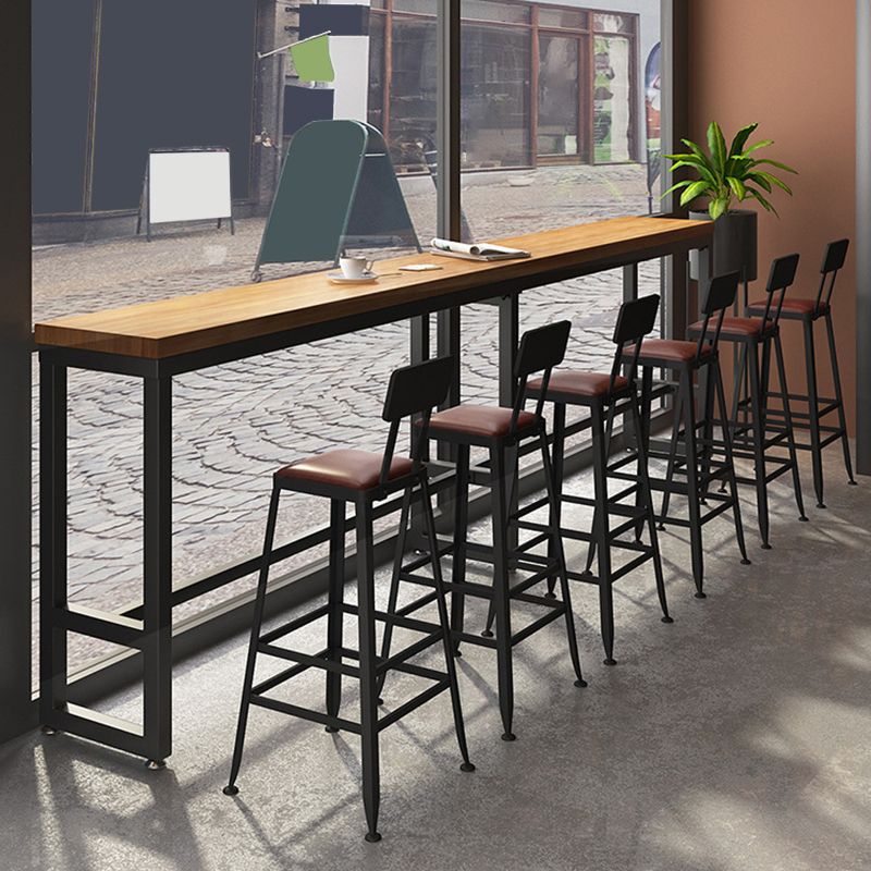 Modern Style Rectangle Bar Table Solid Wood Bar Dining Table with Footrest Clearhalo 'Bar Furniture' 'Bar Tables' 'bar_tables' 'furn' 'furn_bar_tables' 'Furniture' 'Kitchen & Dining Furniture' 1200x1200_ee503e6d-be04-44dc-a565-2918d1970b59