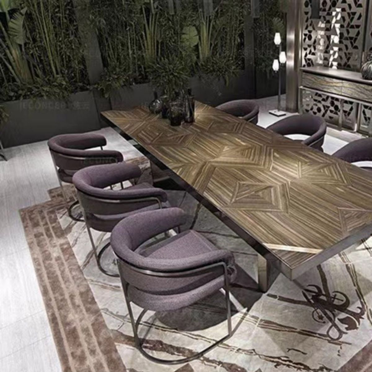 Esszimmerstuhl im Glamstil gepolsterten Armstuhl für Esszimmer