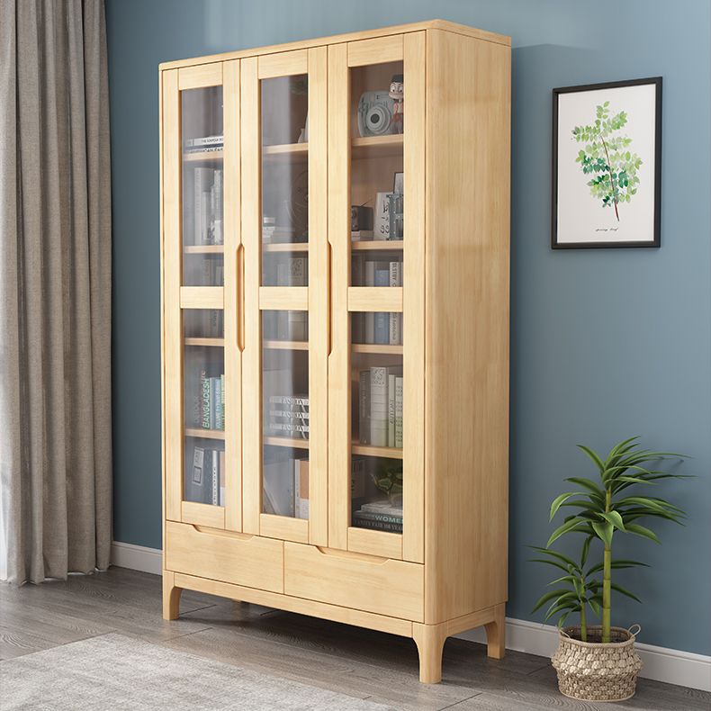 Solid Wood Scandinavian Bookcase Closed Back Bookcase with Door Clearhalo 'Bookcases' 'furn' 'furn_bookcases' 'Furniture' 'furniture_bookcases' 'Office Furniture' 1200x1200_ee51bd63-6560-4ccc-9ebd-412371cb53e8