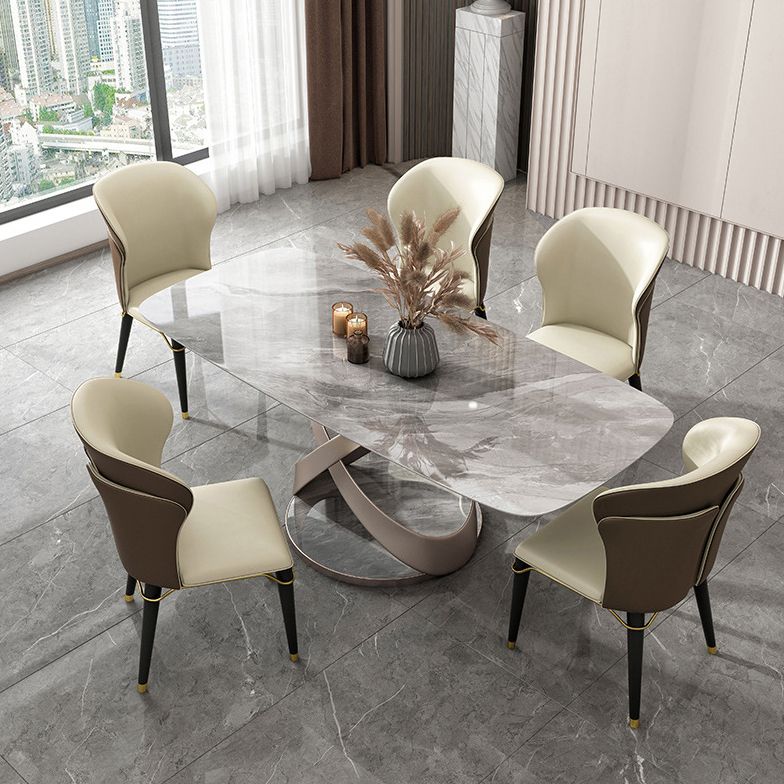 Nordic Sintered Stone Top Dining Set Rectangle 1/2/5/6 Pieces Dining Room Table Set Clearhalo 'Dining Room Sets' 'Dining Tables & Seating' 'dining_room_set' 'furn' 'furn_dining_room_set' 'Furniture' 'furniture_dining_room_set' 'Kitchen & Dining Furniture' 1200x1200_ee522dc0-8b8f-420a-b7c5-f322e23815dc