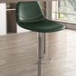 Contemporary Adjustable Backrest Counter High Stool with Leather Cushion