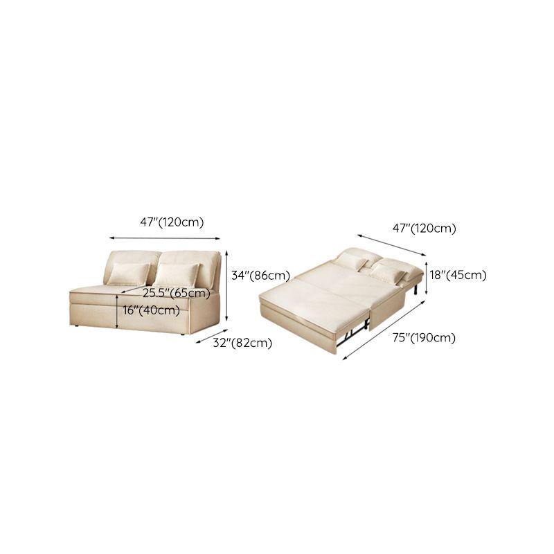 32 "幅のスカンジナビアの布団ソファベッドレザーホワイト布団スリーパーソファストロージなし