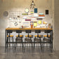 Rectangular Pine Wood Top Bistro Table Industrial Bar Table with Metal Trestle Base Clearhalo 'Bar Furniture' 'Bar Tables' 'bar_tables' 'furn' 'furn_bar_tables' 'Furniture' 'Kitchen & Dining Furniture' 1200x1200_ee53b221-f620-4200-9652-7959f6f9fc4c