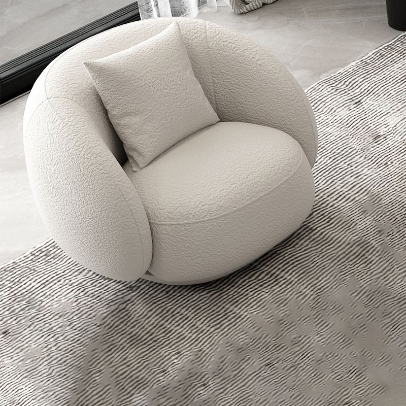 Moderne witte/grijze wol gebogen bank strakke achterkant -stationaire sectionele sectionele