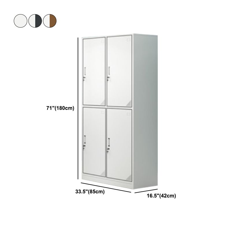 Contemporary Steel Storage Cabinet Hinged Wardrobe Armoire for Home Clearhalo 'Armoires & Wardrobes' 'armoires_wardrobes' 'Bedroom Furniture' 'furn' 'furn_armoires_wardrobes' 'Furniture' 1200x1200_ee57f387-1f02-4648-aeaf-090c1f06a4b3