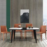 Designer Style Restaurant Parsons Chair Leather Matte Finish Dining Chair Clearhalo ' kitchen&dining_furn' 'Dining Chairs' 'Dining Tables & Seating' 'dining_chair' 'furn' 'furn_dining_chair' 'Furniture' 'furniture_dining_chair' 'Kitchen & Dining Furniture' 'kitchen' 1200x1200_ee588410-38c7-42d6-b237-a09f720d1d86