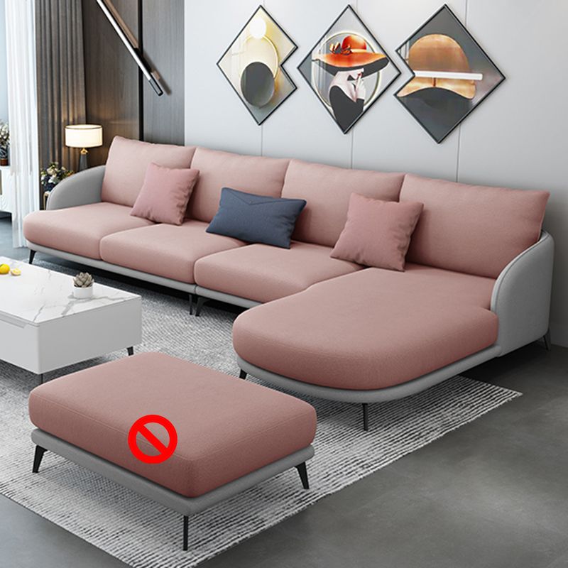 L-Shape Sectional with Sloped Arms and Pillow Back for 4 People