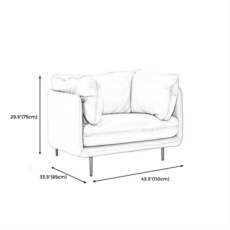 Art de tissu de style moderne et canapé rectangle de riz coriaceux blanc