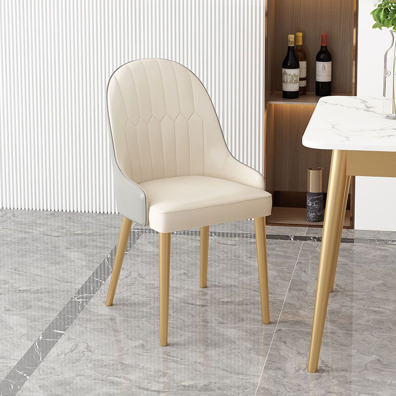 Scandinavian Style Arm Solid Back Dining Side Chair Leather Dining Chair Clearhalo 'Dining Chairs' 'Dining Tables & Seating' 'dining_chair' 'furn' 'furn_dining_chair' 'Furniture' 'furniture_dining_chair' 'Kitchen & Dining Furniture' 1200x1200_ee5d596b-13f5-4e24-b2f2-e47e968e18ac