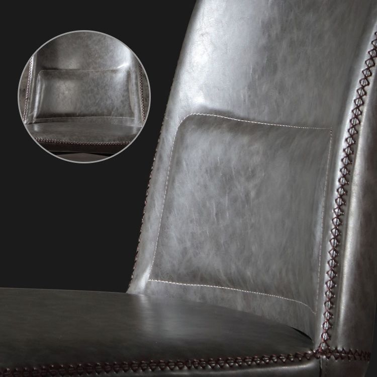 Scandinavian Style Leather Dining Chairs Solid Back Chair and 4 Black Finish Legs for Home Clearhalo ' kitchen&dining_furn' 'Dining Chairs' 'Dining Tables & Seating' 'dining_chair' 'furn' 'furn_dining_chair' 'Furniture' 'furniture_dining_chair' 'Kitchen & Dining Furniture' 'kitchen' 1200x1200_ee5d9b83-c46f-40bf-bd99-b78caf6d26c2