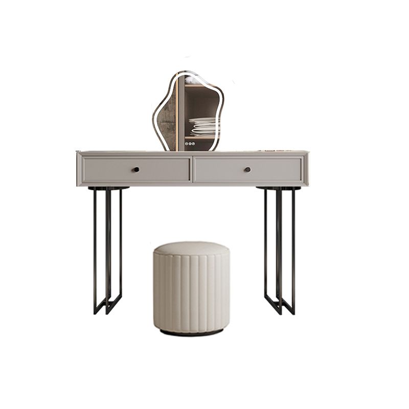 Set da tavolo da toeletta per la scrivania vanità per trucco grigio in piedi