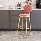 Nordic Design Upholstered Bar Stools for Home Luxury Low Back Round Stools Clearhalo 'Bar Furniture' 'Bar Stools' 'bar_stools' 'furn' 'furn_bar_stools' 'Furniture' 'furniture_bar_stools' 'Kitchen & Dining Furniture' 1200x1200_ee610783-7e2c-4ed1-a340-4a573fad0fcd