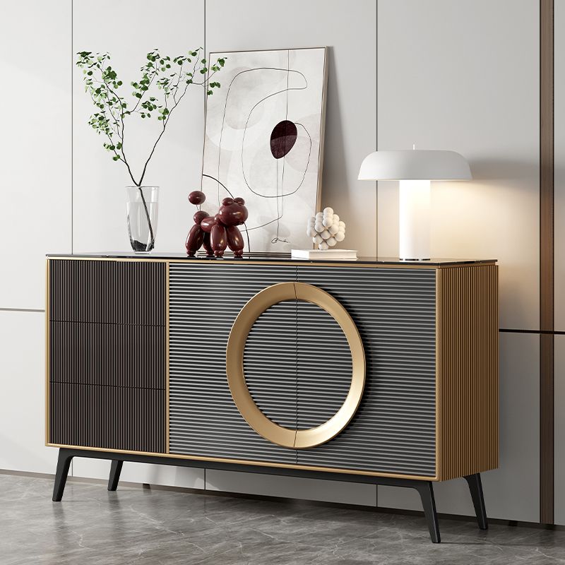 Tavolo da tavolo a buffet in stile moderno con armadi e cassetti