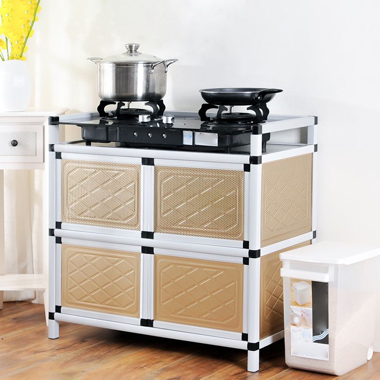 Scheda laterale in metallo in stile glam con porta per soggiorno