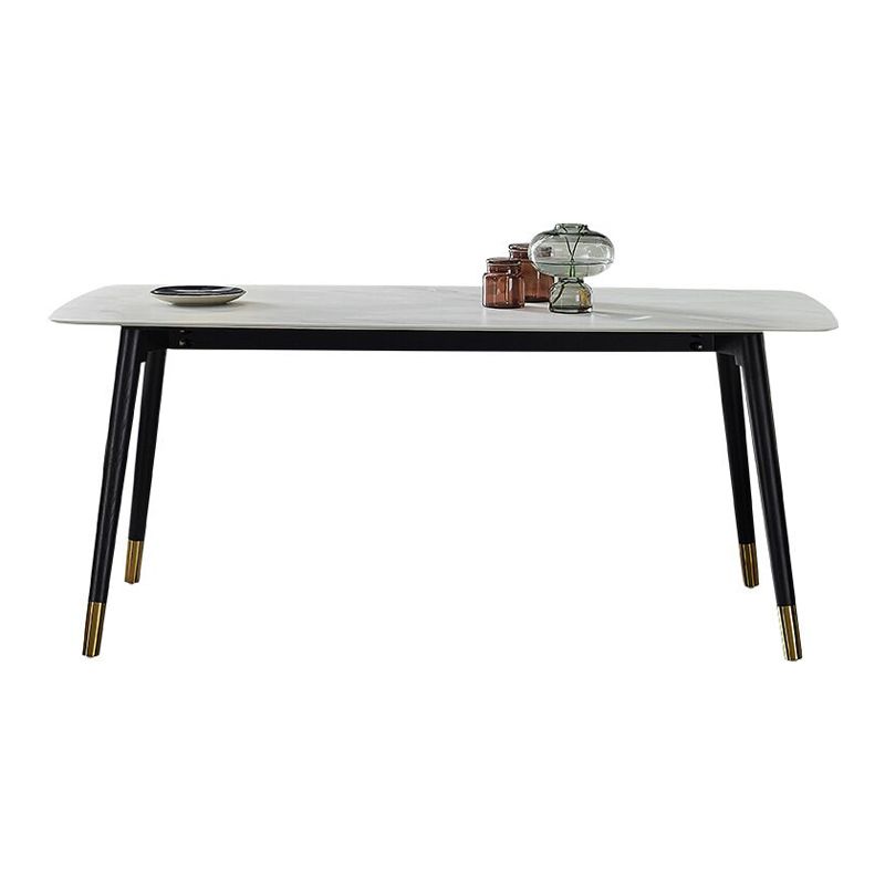 Rectangle Luxury Style Dining Table Two-Color Fixed Table with Sintered Stone Clearhalo ' dining_table' 'Dining Tables & Seating' 'Dining Tables' 'furn' 'furn_dining_table' 'Furniture' 'furniture_dining_table' 'Kitchen & Dining Furniture' 'kitchen&dining_furn' 'kitchen' 'kitchen_dining_table' 1200x1200_ee61b8df-4863-488c-8988-03233a9a271e