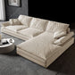 31.5"H White Faux Leather Pillow Top Arm Sofa & Chaise for Living Room